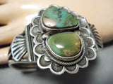 Fabulous Native American Navajo Damele Royston Turquoise Sterling Silver Bracelet-Nativo Arts