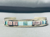 Gorgeous Vintage Native American Navajo Wildhorse Turquoise And Opal Sterling Silver Bracelet-Nativo Arts