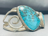 Most Unique Vintage Native American Navajo Double Morenci Turquoise Sterling Silver Bracelet-Nativo Arts