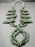 Native American Best Biggest Vintage Santo Domingo Royston Turquoise Sterling Silver Necklace-Nativo Arts