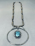 Outstanding Vintage Native American Navajo Sleeping Beauty Turquoise Sterling Silver Necklace-Nativo Arts