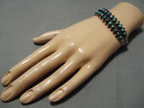 Amazing Vintage Native American Navajo Turquoise Sterling Silver Bracelet Old-Nativo Arts