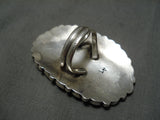Fabulous Vintage Native American Navajo Blue Gem Turquoise Sterling Silver Ring-Nativo Arts