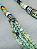 Authentic Singer Native American Navajo Green Turquoise Sterling Silver Necklace-Nativo Arts