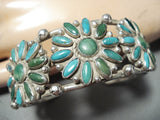 Incredible Vintage Native American Navajo Cerrillos Turquoise Sterling Silver Bracelet Old-Nativo Arts