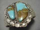 One Of Biggest Best Vintage Native American Navajo Royston Turquoise Sterling Silver Bracelet-Nativo Arts