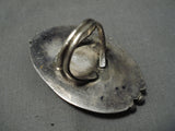 One Of Largest Vintage Native American Navajo Royston Turquoise Sterling Silver Ring Old-Nativo Arts