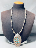 Wow! Vintage Native American Navajo Turquoise Sterling Silver Mountain Necklace-Nativo Arts