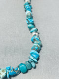 Rare Vintage Native American Navajo Chunky Turquoise Sterling Silver Necklace-Nativo Arts