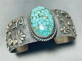Important Smithsonian Vintage Native American Navajo Spiderwb Turquoise Sterling Silver Bracelet-Nativo Arts