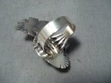 Fascinating Navajo Royston Turquoise Sterling Silver Ring Native American-Nativo Arts