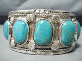 Awesome Vintage Navajo Native American Turquoise Sterling Silver Bracelet-Nativo Arts