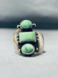 Dramatic Vintage Native American Navajo Orvil Jack Turquoise Sterling Silver Ring-Nativo Arts
