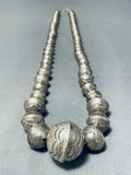 Authentic Vintage Native American Navajo Hand Tooled Sterling Silver Necklace-Nativo Arts