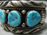Important Ben Touchine Vintage Native American Navajo Turquoise Sterling Silver Bracelet-Nativo Arts