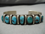 Incredible Vintage Native American Navajo Turquoise Sterling Silver Bracelet Old Cuff-Nativo Arts