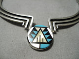 Incredible Detailed Vintage Native American Navajo Turquoise Sterling Silver Swgmented Necklace-Nativo Arts