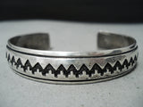 Spectacular Vintage Native American Navajo Silver Bracelet Thomas Singer Old Mark-Nativo Arts