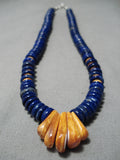 Quality Santo Domingo Lapis Shell Sterling Silver Native American Necklace-Nativo Arts