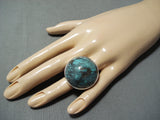 Important Vintage Native American Navajo Domed Turquoise Sterling Silver Ring-Nativo Arts