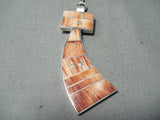 Unique Navajo Native American Spiny Oyster Sterling Silver Kokopelli Necklace-Nativo Arts