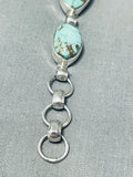 Gorgeous Native American Navajo Green Turquoise Sterling Silver Link Bracelet-Nativo Arts