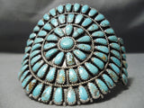 Tremendous Vintage Navajo Turquoise Sterling Silver Bracelet Native American Old-Nativo Arts