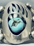 Huge Paw Vintage Native American Navajo Turquoise Sterling Silver Bracelet-Nativo Arts
