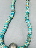 Eye Catching Native American Navajo Royston Turquoise Sterling Silver Necklace-Nativo Arts