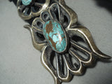 Heavy Older Vintage Native American Navajo Old Deposit Turquoise Sterling Silver Concho Belt-Nativo Arts