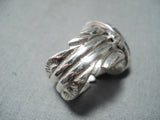 Beautiful Navajo Native American Huge Lapis Sterling Silver Ring-Nativo Arts