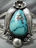 Paul Bard Vintage Native American Navajo Blue Warrior Turquoise Sterling Silver Bracelet Old-Nativo Arts