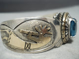 Leo James Vintage Native American Navajo Gold Kokopelli Sterling Silver Bracelet-Nativo Arts