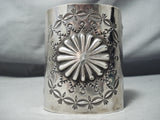 Newsworthy Navajo Sterling Silver W I D E Bracelet Native American-Nativo Arts