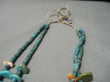 One Of Best Vintage Native American Navajo Nugget Turquoise Heishi Necklace Old-Nativo Arts