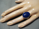 Stunning Navajo Lapis Sterling Silver Ring Native American-Nativo Arts