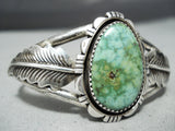 Detail High Grade Carico Lake Turquoise Vintage Native American Navajo Sterling Silver Bracelet-Nativo Arts