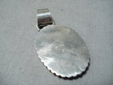 Fantastic Navajo Jet Sterling Silver Rt.66 Pendant Native American-Nativo Arts