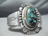 Detail Of Flanks Vintage Native American Navajo Domed Turquoise Sterling Silver Bracelet-Nativo Arts