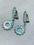 Very Rare Early 1900's Vintage Native American Zuni Turquoise Sterling Silver Earrings-Nativo Arts