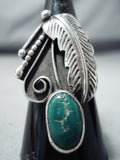 Marvelous Vintage Native American Navajo Cerrillos Turquoise Sterling Silver Ring Old-Nativo Arts