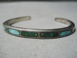 Wonderful Vintage Navajo Turquoise Sterling Silver Bracelet Old Native American-Nativo Arts