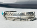 Signed Intricately Hand Carved Vintage Native American Navajo Sterling Silver Bracelet-Nativo Arts