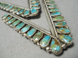 Incredible Vintage Native American Navajo Royston Turquoise Sterling Silver Collar Protectors-Nativo Arts