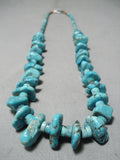 Superior Vintage Navajo Kingman Turquoise Necklace Native American Old-Nativo Arts