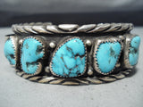 Unforgettable Vintage Native American Navajo Kingman Turquoise Sterling Silver Bracelet Old-Nativo Arts