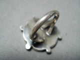 Beautiful Vintage Zuni Mother Of Pearl Sterling Silver Ring Native American Old-Nativo Arts