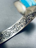 Important Vintage Native American Navajo Ray Adakai Sterling Silver Turquoise Bracelet-Nativo Arts