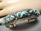 Important Apache Vintage Native American Navajo Persin Turquoise Sterling Silver Bracelet-Nativo Arts