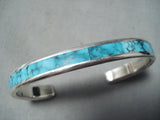 Gorgeous Zuni Kingman Turquoise Sterling Silver Bracelet Native American-Nativo Arts